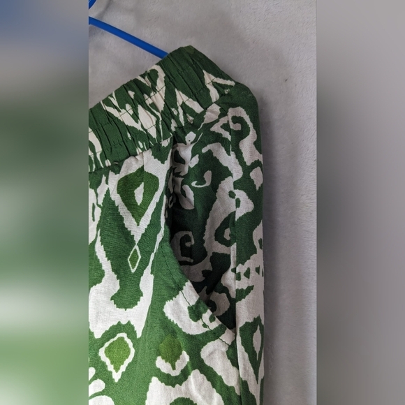 Haute Hippie Green and Beige Palozzo Linen Blend Wide Leg Pants Sz 1X - Picture 4 of 11